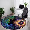 1pc Sun MoonChair Carpet for Office, Indoor Non-Slip Washable Polyester Fiber Carpet, Mat For Office, Machine Washable