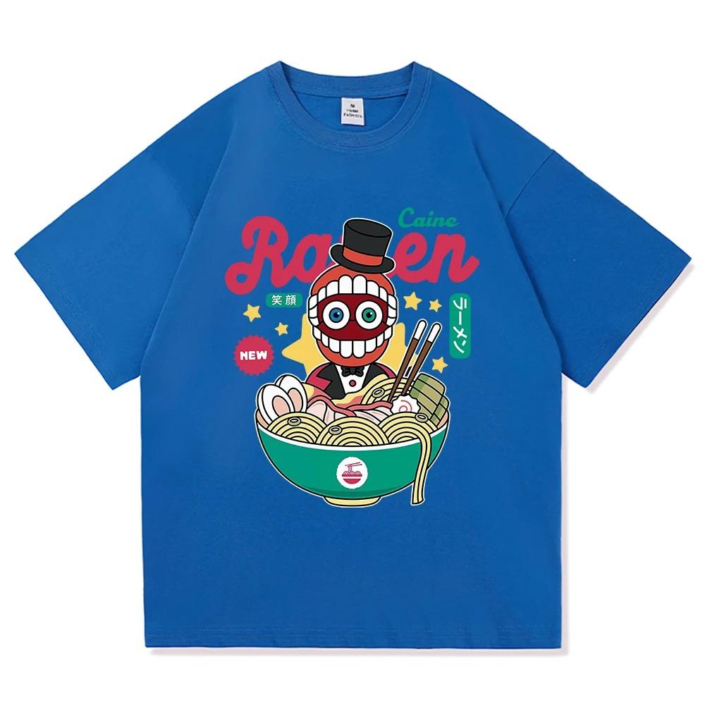 Kinder Amazing Digital Circus Ramen T-Shirt, Modisches und Lustiges Caine Pomni T-Shirt, Unisex Niedliches Kaninchen Nudel Baumwoll T-Shirt