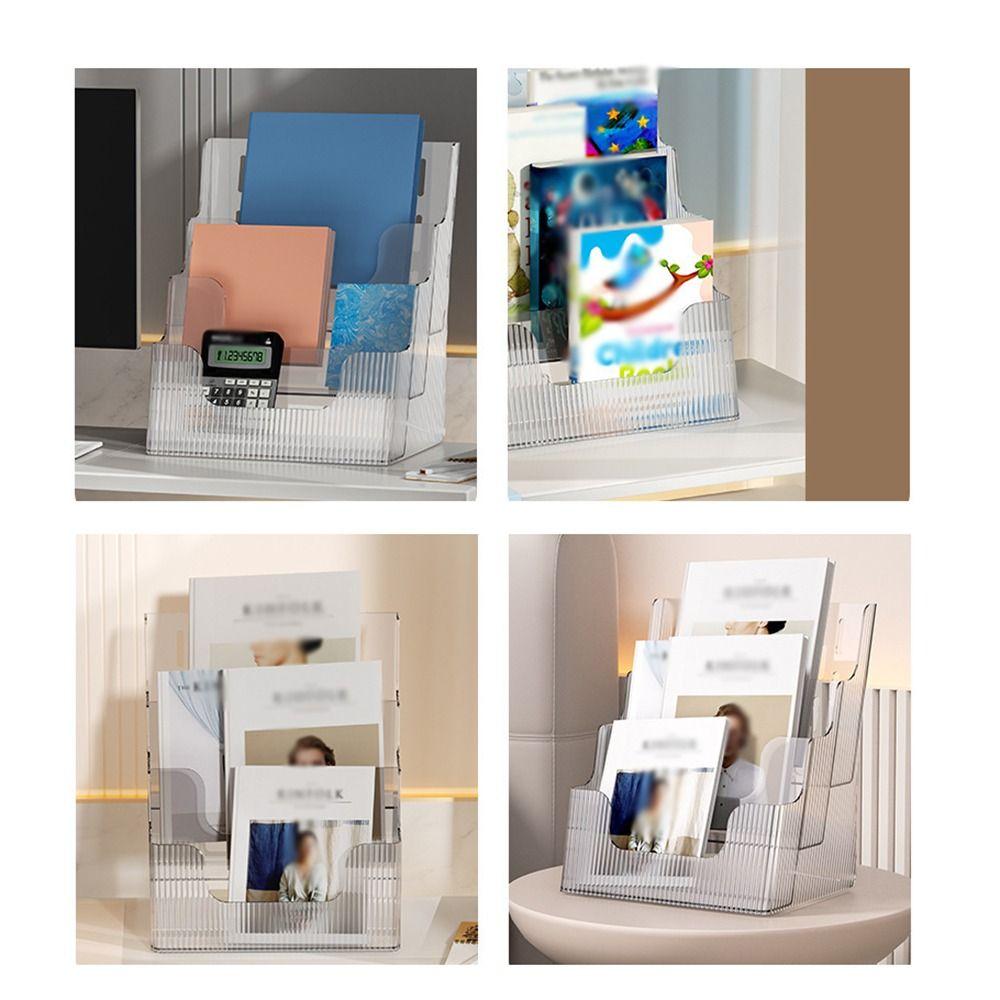 Clear Brochure Display Holder Plastic Desktop Book Stand Document Display Stand Home Decor