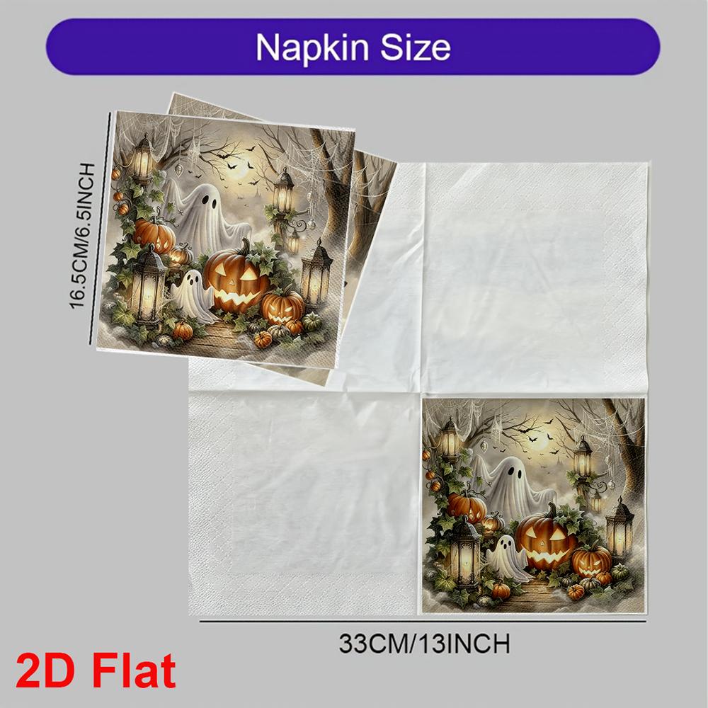 20pcs Disposable Napkins with Halloween Pattern Print for Wedding,Parties,and Daily Use for Thanksgiving Fall Christmas Table Decoration