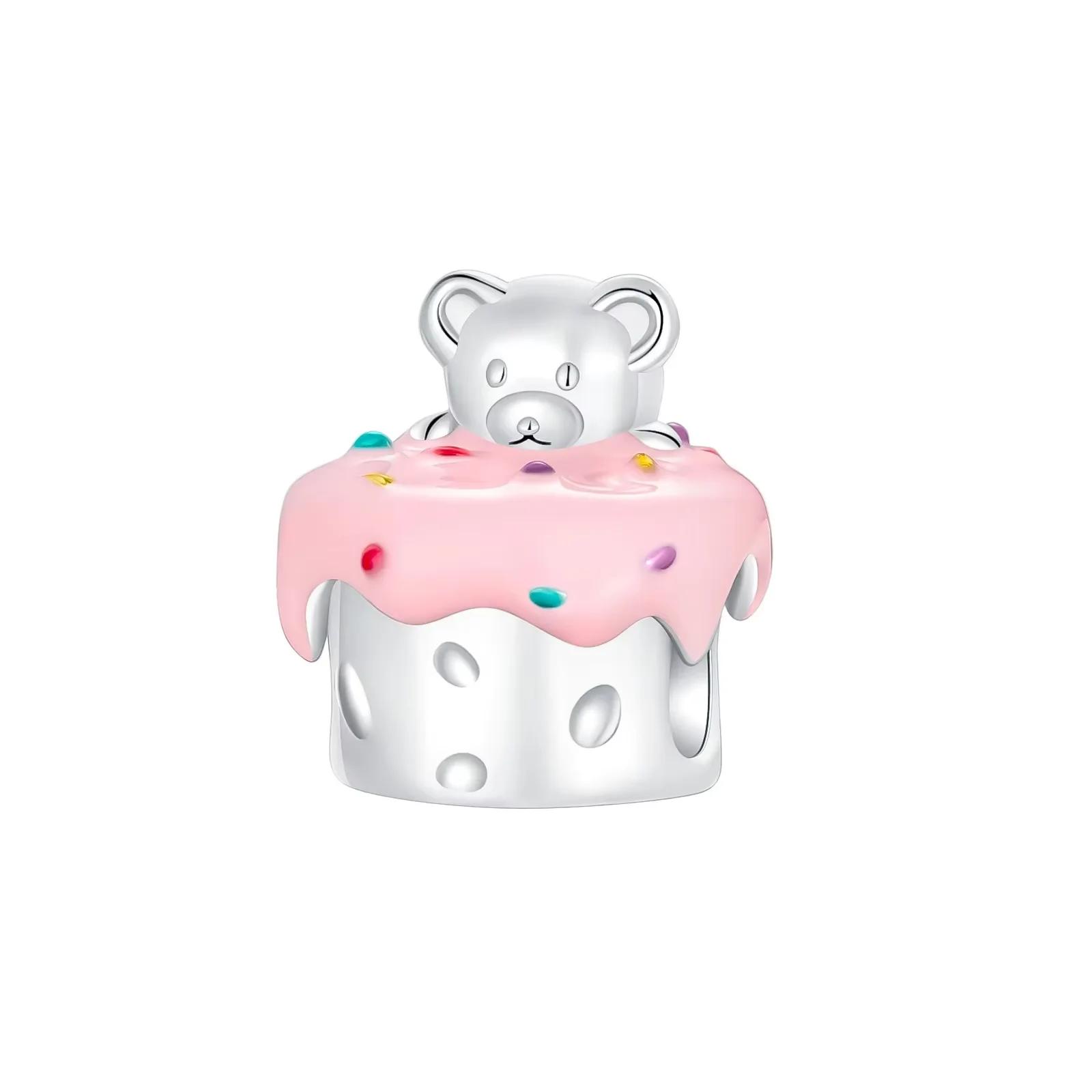 Kupfer Kuchen und Dessert Serie Charms Perlen Eiscreme Donuts Anhänger Passend für Echte Armbänder Charm Anhänger Schmuck white