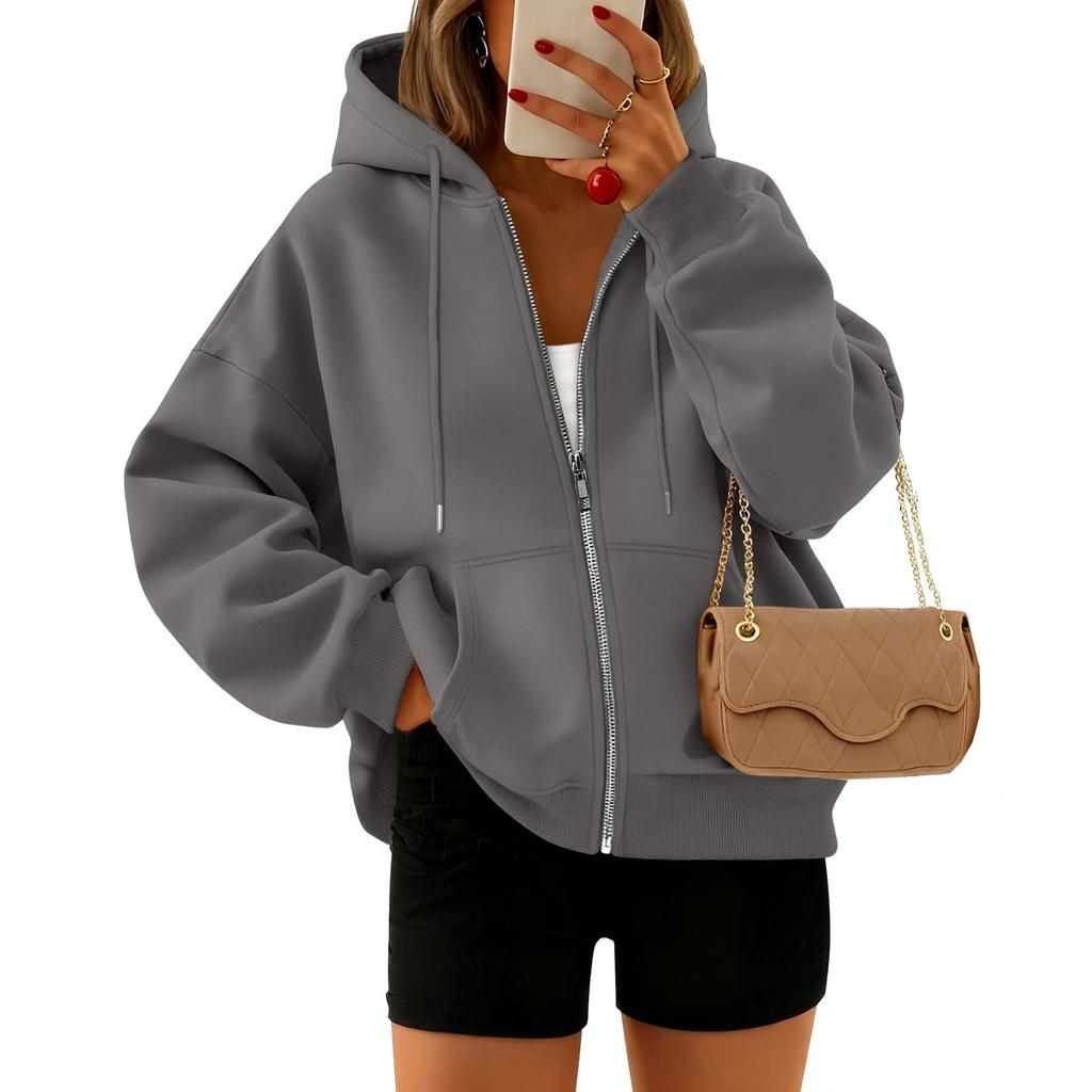 Zip Up Hoodies For Women Cropped Sweatshirts Fall Fashion Outfits Fleece Teen Girls Clothes
