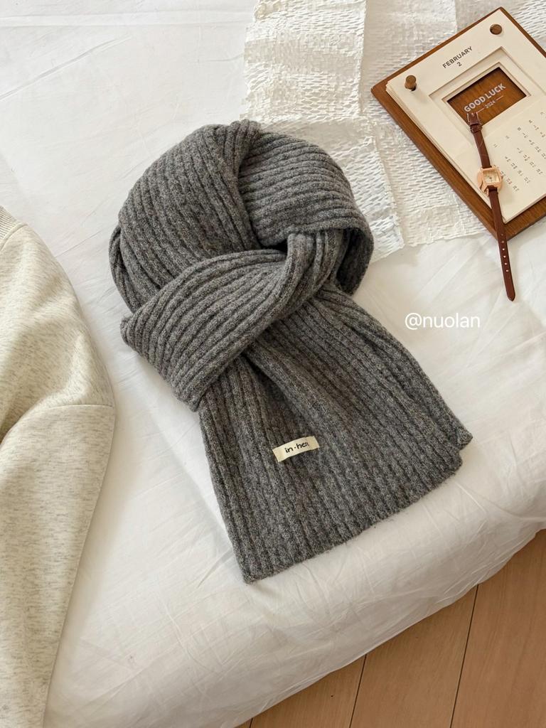 Korean atmosphere wool blended scarf women's autumn and winter versatile soft waxy warm couple scarf