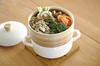 Fuji Enamelware [Authentic Product] Enamel Pot with Steamer Basket, Greige, Suitable for Direct Flame Cooking, 2-Way Design (Steamer and Pot)