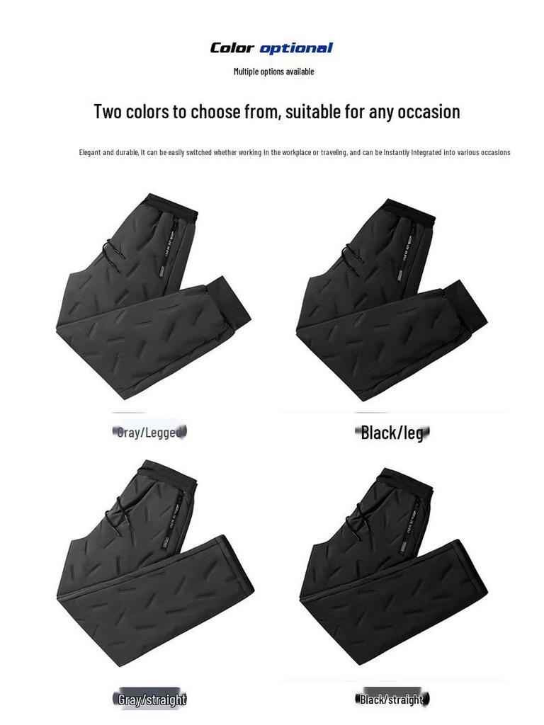 Men's Plus Size Lambswool Winter Pants: Loose, Warm, Fleece-Lined, Thick, Waterproof, Wear-Resistant Sports Outdoor Down Cotton.