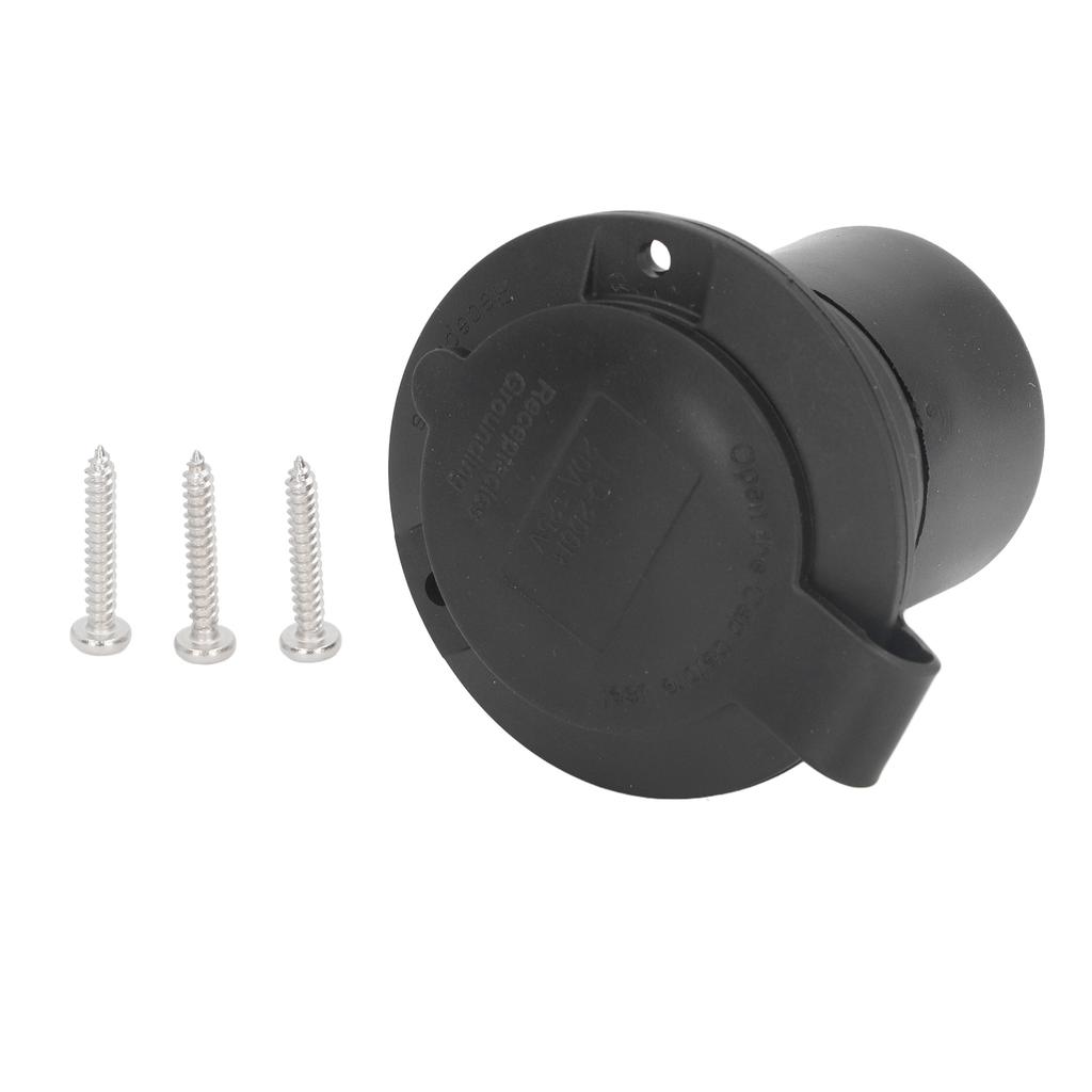 Flanged Power Outlet 2 Pole 3 Wire PC and Rubber Straight Blade Flanged Outlet 125V 20A