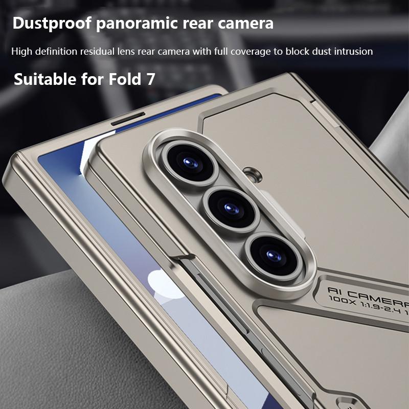 Ultra-thin Rugged Armor Magnetic Wireless Charge Bracket Case for Samsung Galaxy Z Fold 7 6 Hinge Film Integrated Protect Cover