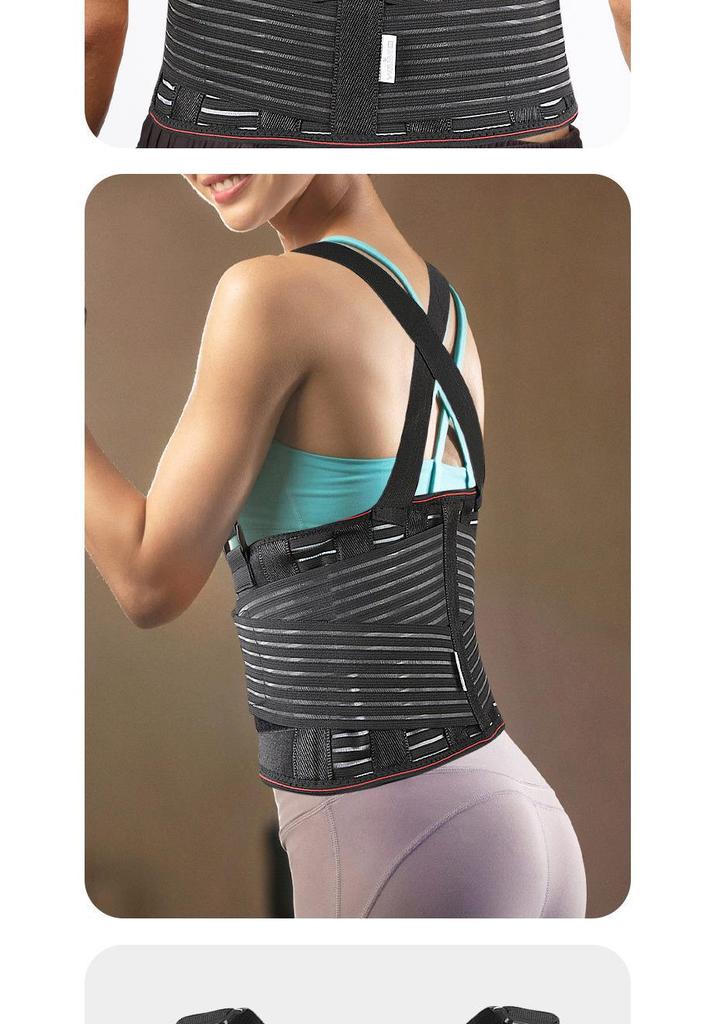 Atmungsaktiver Lendenwirbelstützgürtel mit Aluminiumplatte für Damen und Herren - Fitness- und Sport-Rückenschutz