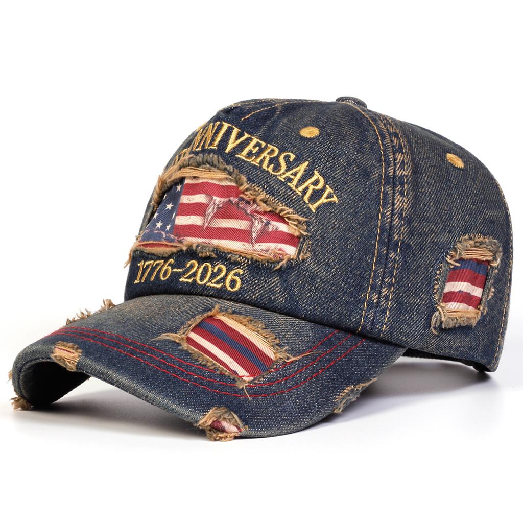 Unisex Anniversary 1776- Embroidery Baseball Caps Spring Autumn Outdoor Adjustable Casual Hats Sunscreen Hat Sports Cap