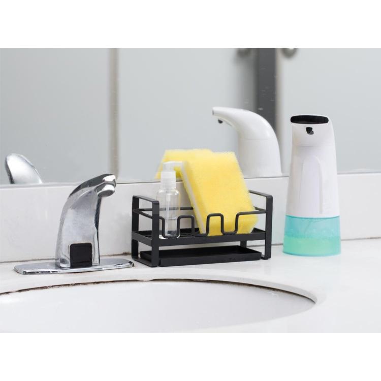 Iron Storage Rack Kitchen Bathroom Sink Sponge Drain Rack Desk Organize Box