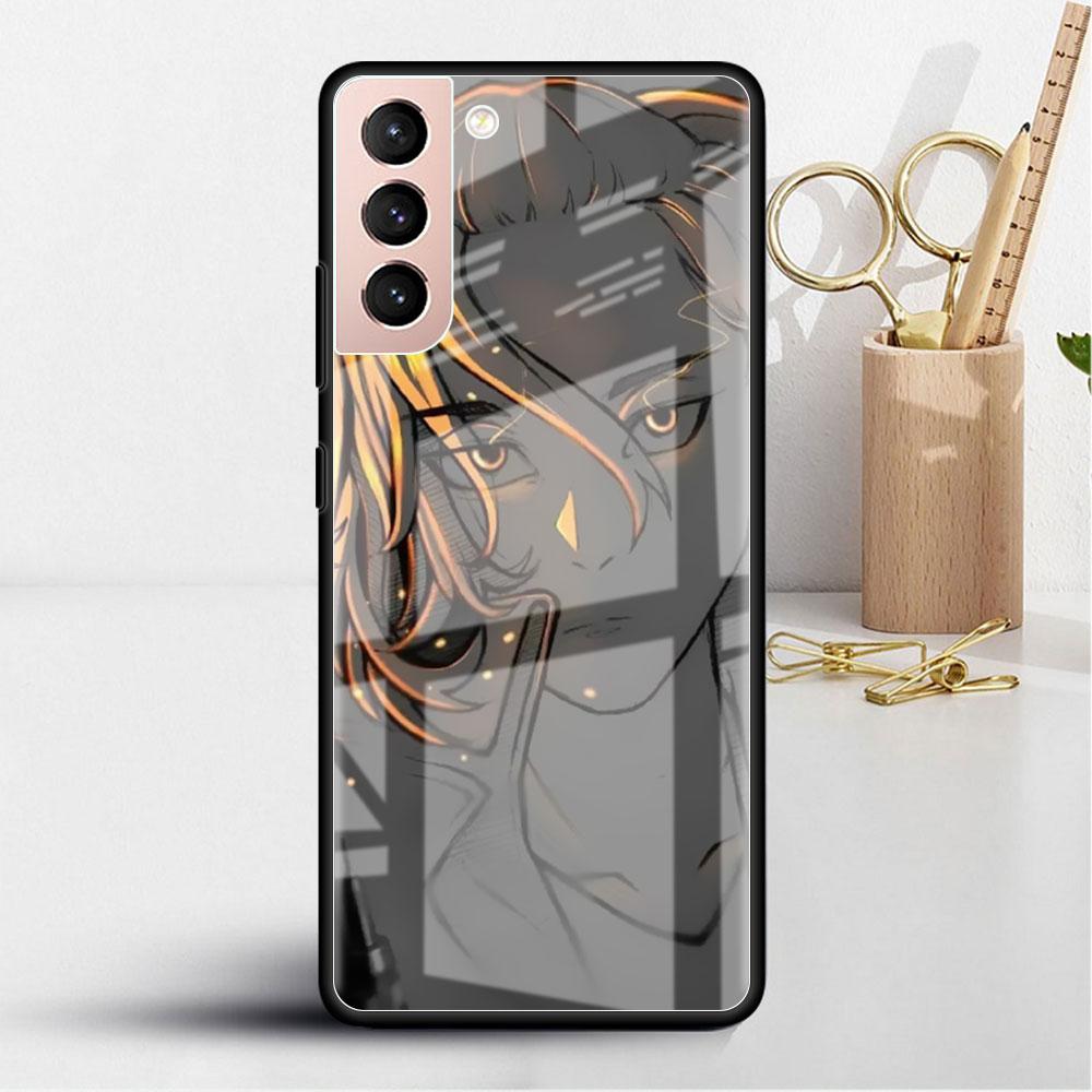 Glashülle für Samsung Galaxy S22 S20 FE S21 5G S10 S9 Plus Note 10 20 Lite Gehärtete Handyhülle Japanische Anime Tokyo Revengers