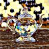 Mini Crystal Teapot Figurine Clear Glass Teapot Teapot Sculpture  Ornament  Living Room