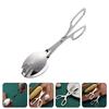 Stainless Steel Buffet Tongs Cake Bread Sandwich Kitchen Baking Tool Cooking Salad Tongs Pliers Dinnerware Silver Salad Holder