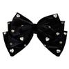 French Velvet Heart Rhinestone Bow Hair Clip - Retro Style for Fall/Winter Updos