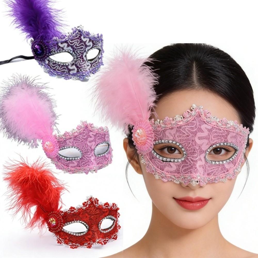 Seductive Style Half-Face Mask Lace Masquerade Ball Mask Creative Feather Mask Costume Party