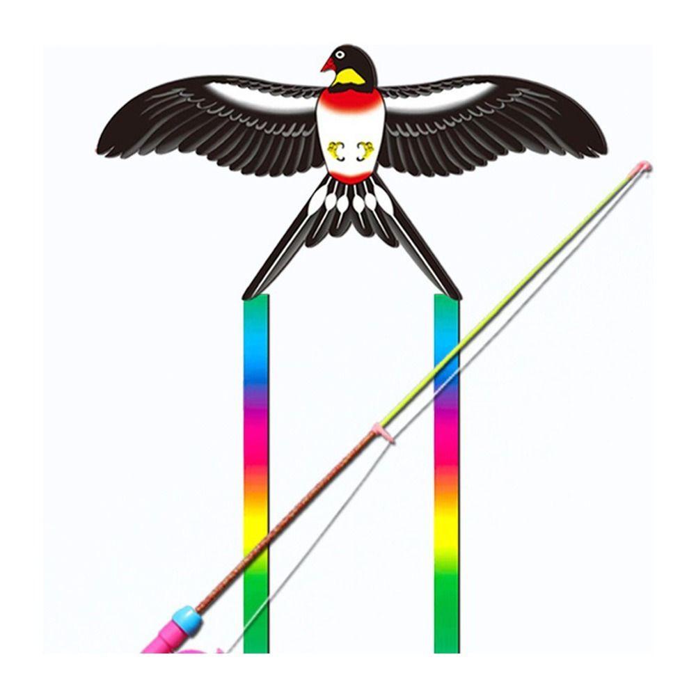 Dynamic Large Eagle Kites 30 Meter Fishing Rod Kite Plastic Eagle Kite Garden Outdoor Sports