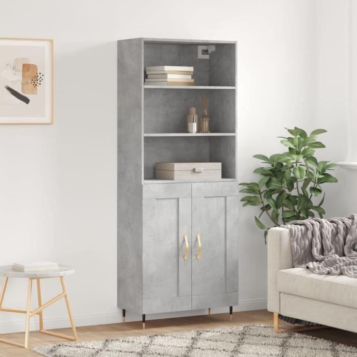 VidaXL Highboard Concrete Grey 69.5x34x180 Cm Engineered Wood 3189937