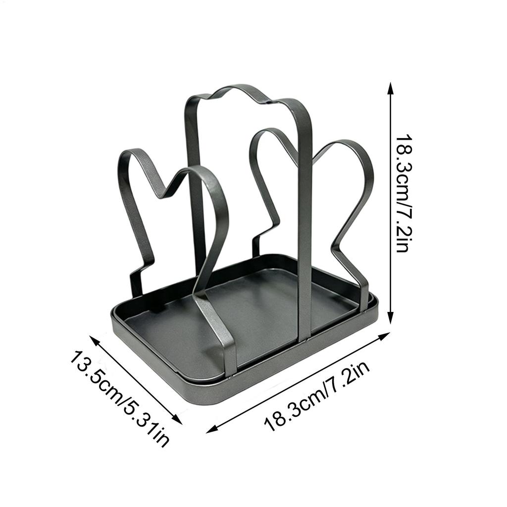 Pot Lid Organizer Non-Slip Waterproof Space Saving Tool Pan Lid Organizer For Pans Kitchen Cooking Countertops Cabinet Indoor