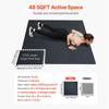 0.56" Thick Gym Floor Mats 12 Tiles Rubber Top with EVA Foam Black & Blue