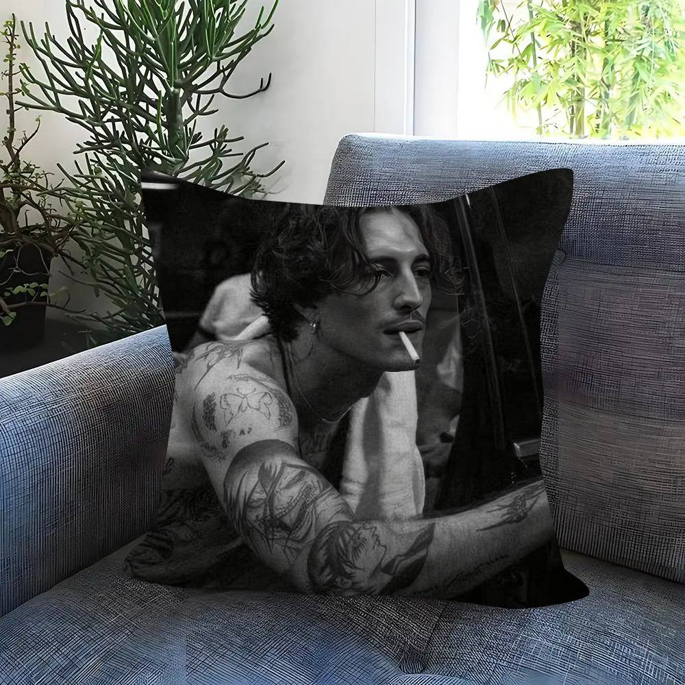Rock Singer D-Damiano David Personalized Picture Text Home Decorative Pillows Household Gifts 45X45Cm