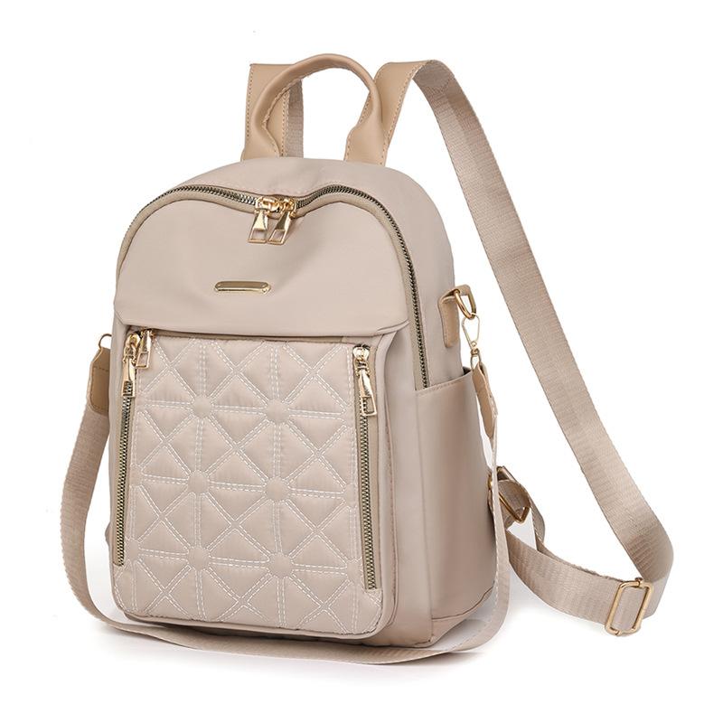 

New style fashion Women s Versatile Backpack Daily Travel Stylish Lightweight Casual Functional Bag Soft Leather Shoulder Bags бежевый