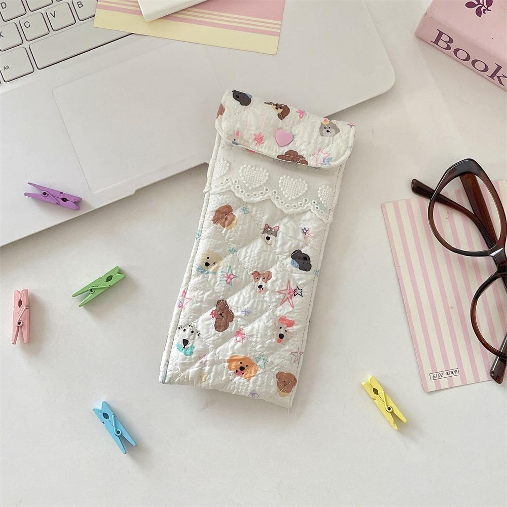 Sweet Cute Pencil Case Korean Style Lovely Eyeglasses Case Lightweight Lipstick Bag Girls