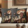 2D Flat Printing Embroidered Mushroom Hamster Design Cushion Pillow Polyester Pillowcase Sofa Decorative Cushion Cover