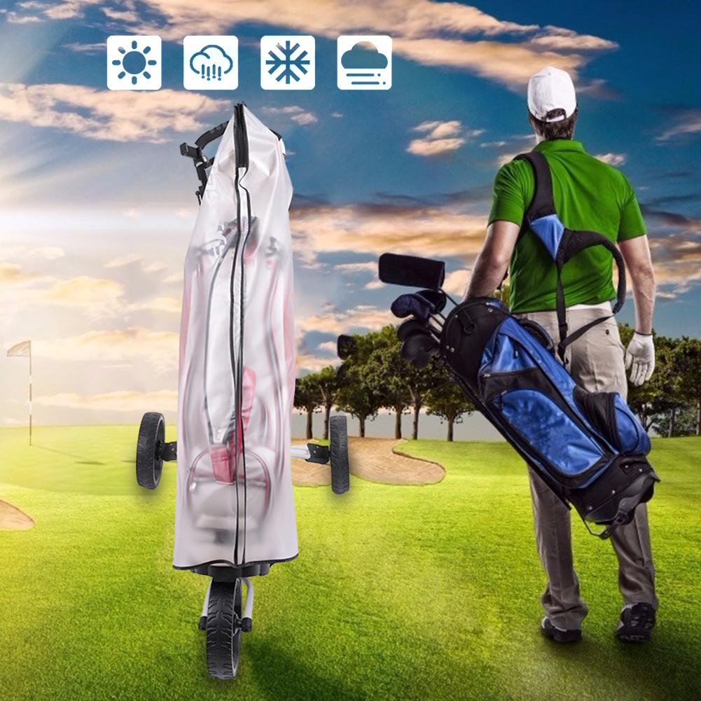 PVC Golf Bag Rain Cover Transparent Dustproof Golf Bag Protector with Hood Waterproof Compact Rain Guard for Golf Trolley Carts