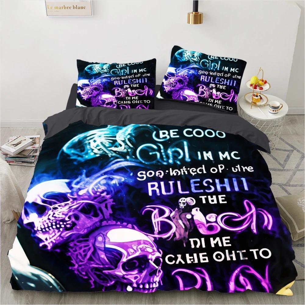 Rose Skull Duvet Cover Set Twin Single Size Halloween Bedding Set Teen Adult Kids Children Bed Linen Qulit Cover Pink Spider
