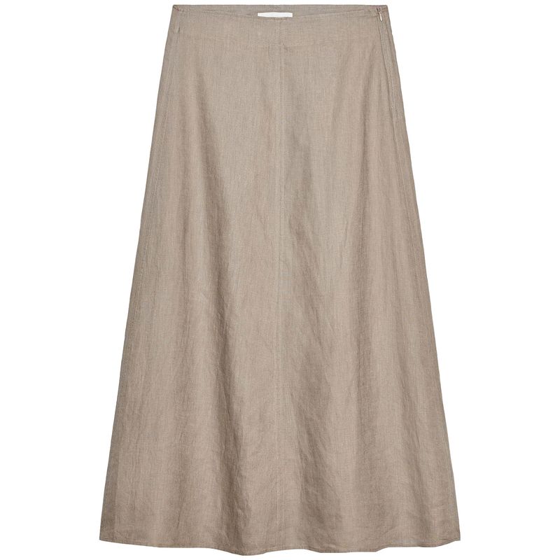 

Zaprha 2025 Summer New High Waist Linen Blend Comfortable A Word Skirt Long Slimming 2731076 MINK L