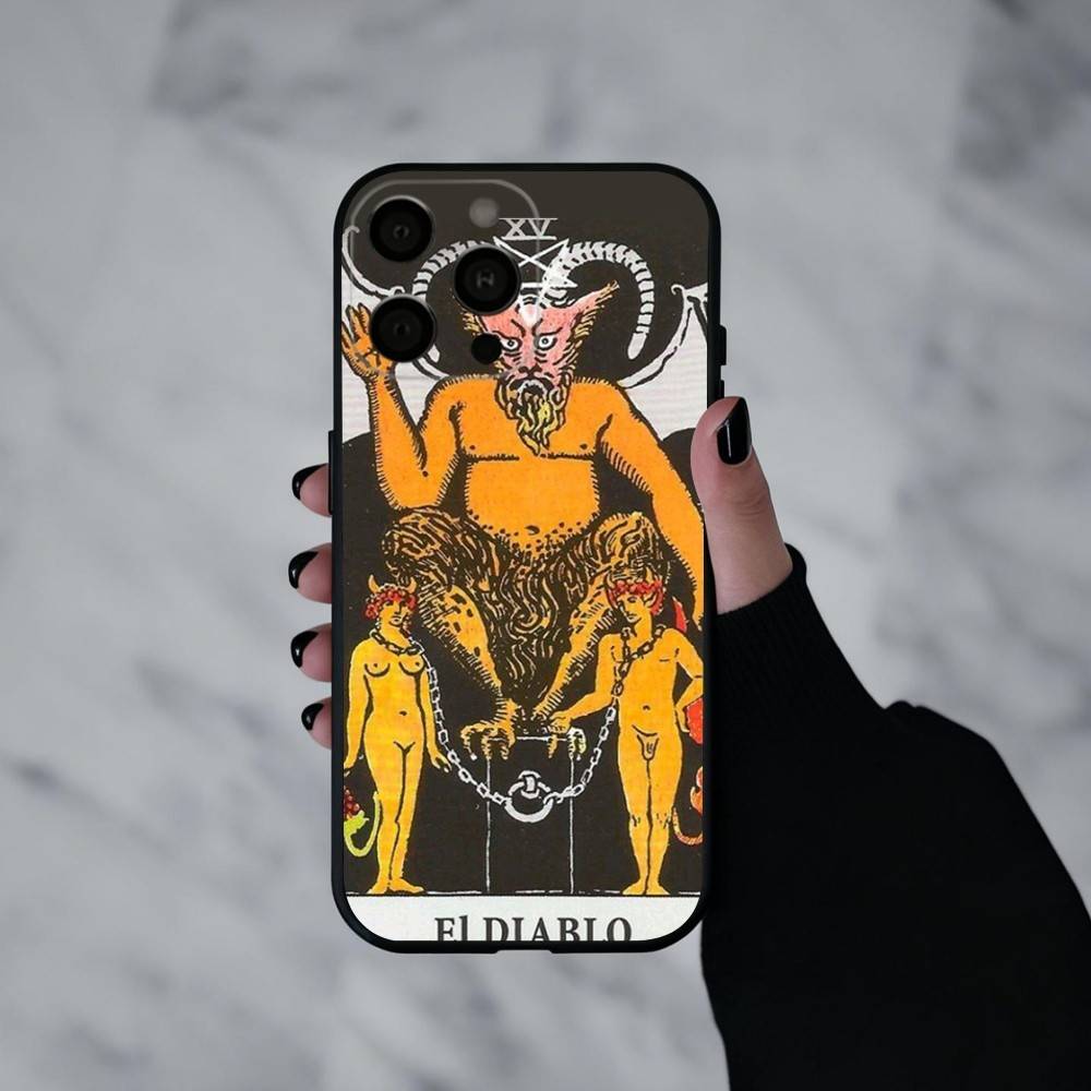 T-Tarot C-cards  Phone Case For iPhone 17pro,16,15,14,13,12,11 Plus,Pro Max,XS,Soft Silicone Black Cover
