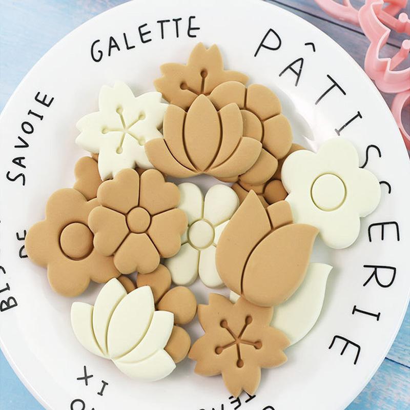 8 buc. Formă de flori pentru biscuiți forme de prăjitură pentru patiserie | biscuiți pentru petrecere în grădină