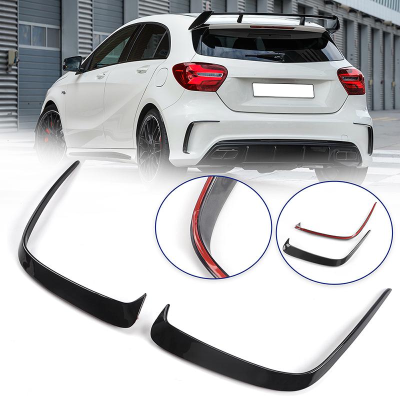 Rhyming Car Rear Bumper Splitter Spoiler Canards Vent Trim Fit For Mercedez Benz W176 A200 A250 A45 AMG Hatchback 2013 -