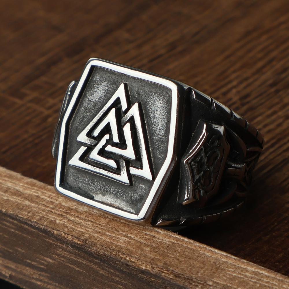 Einzigartiger Wikinger Bärenklauenring für Herren Vintage Edelstahl Odin Wikinger Keltischer Ring Punk Motorradfahrer Biker Schmuck Großhandel