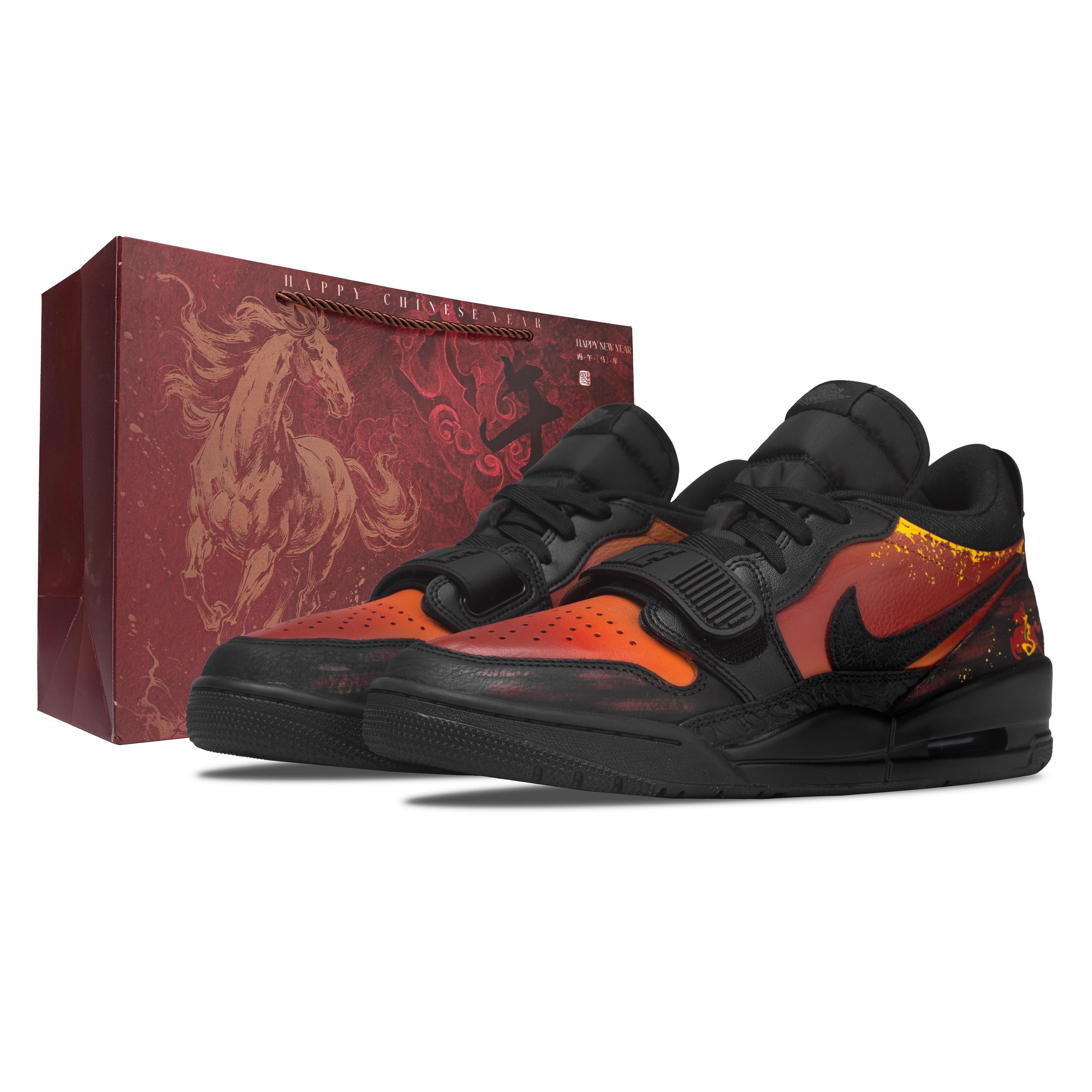 

Jordan Air Jordan Legacy 312 Chiyao Lingyun Low top Vintage Basketball Shoes Unisex Black Red IQ9784-001(Team1856--) 44