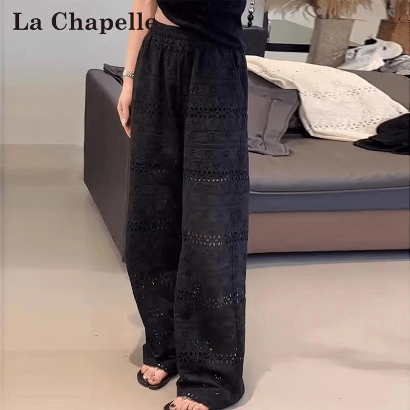 La Chapelle 2026 Summer Hollow Out Wide-Leg Walking Pants S