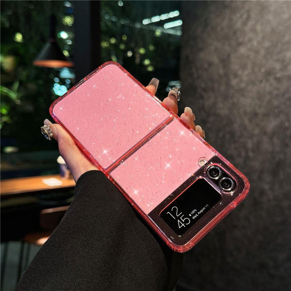 Applicable To Zflip5 Mobile Phone Case Folding and Colorful Samsung Galaxy Zflip4 Transparent Shell Gradient Magnetic Case
