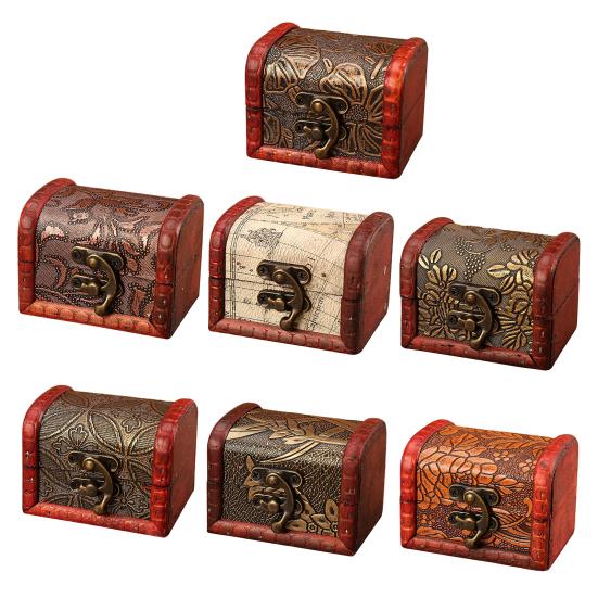 Cutie Depozitare Bijuterii Vintage Decorativă 7 Tipuri Modele frumoase de imprimare Container pentru bijuterii pentru femei