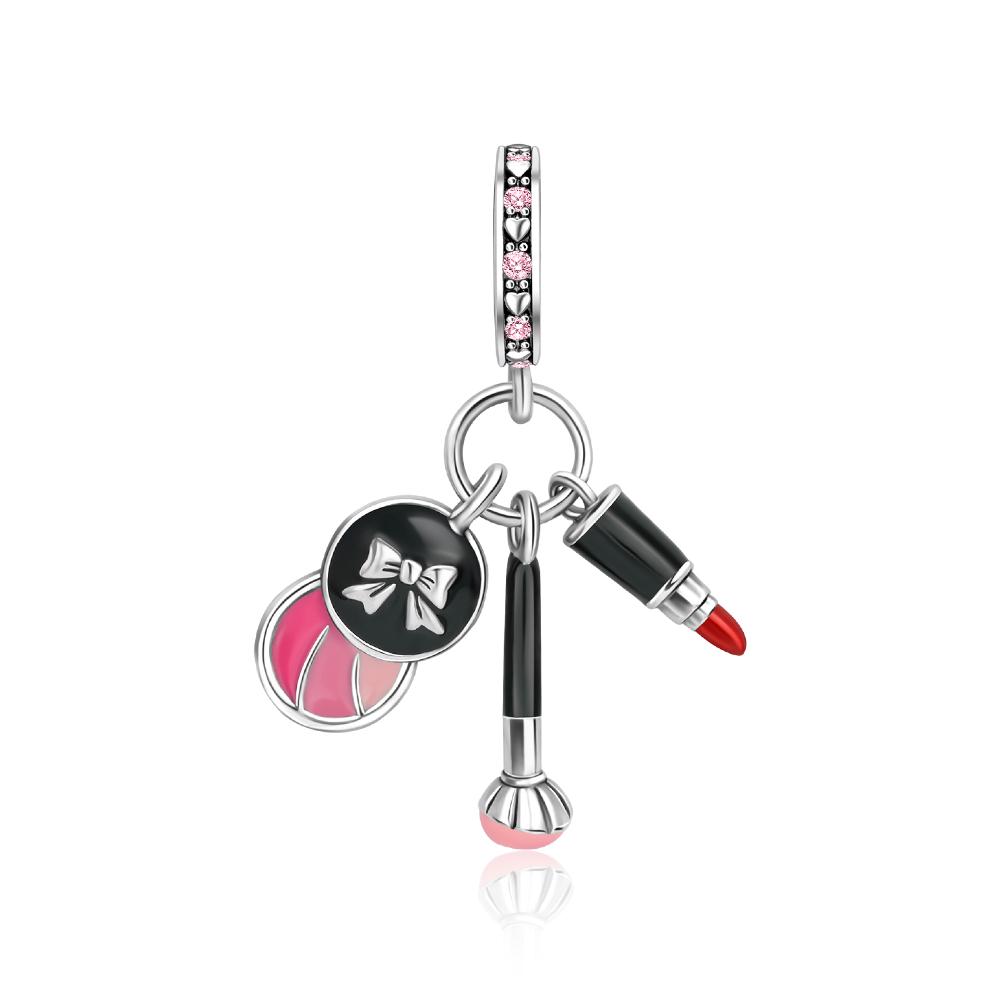 925 Silver Cute Panda Penguin Charm Snake Bracelet Necklace Black Pendant Gift for Women Girls