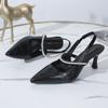 Fashion 2025 Fashion Slip-on Women's High Heels New String Bead Office and Career Ladies Shoes Sexy Best Seller Solid Closed Toe Sandals