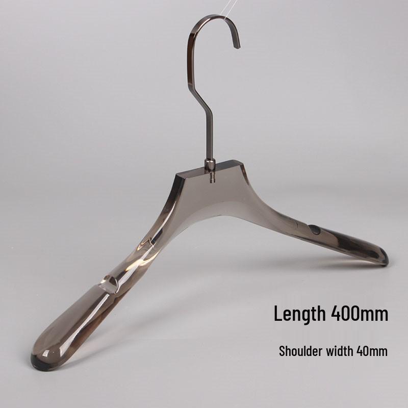 Acrylic Transparent Hangers with Black and Gunmetal Hooks for Women's and Men's Clothing