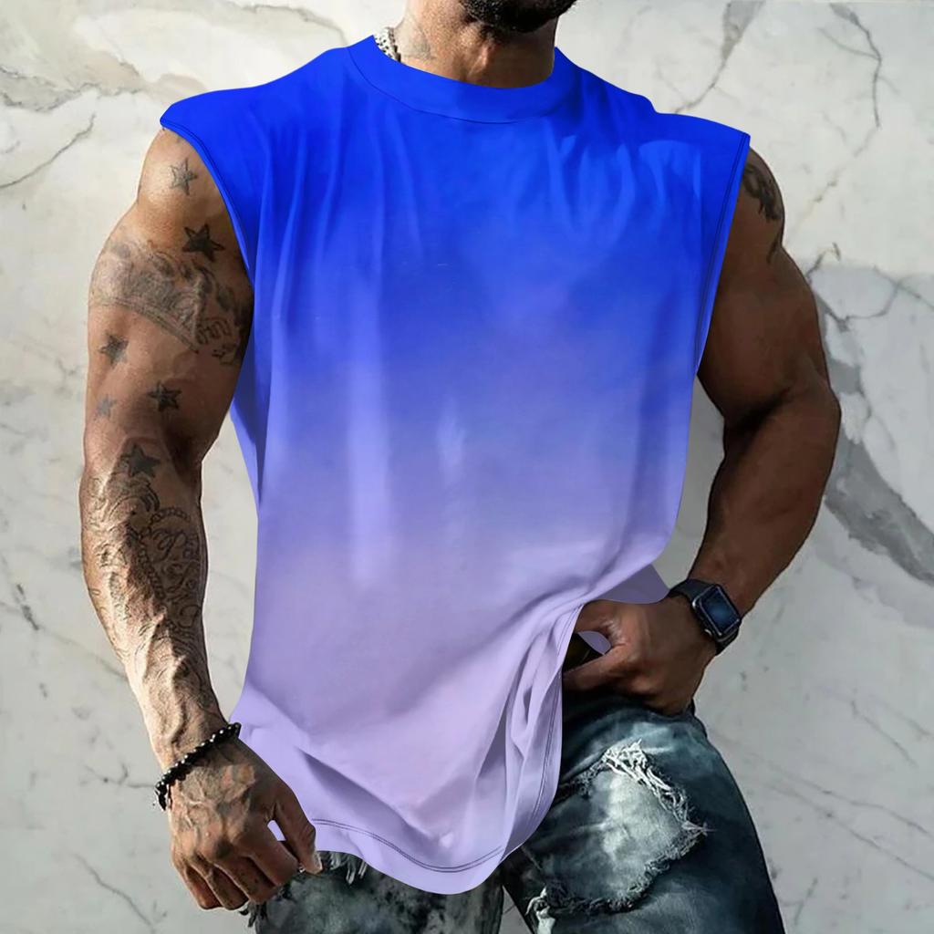 Men Sleeveless Tank Top Muscle Shirt Casual Loose Fit Basic Plain Undershirt Summer Sportswear Workout Gym Vest