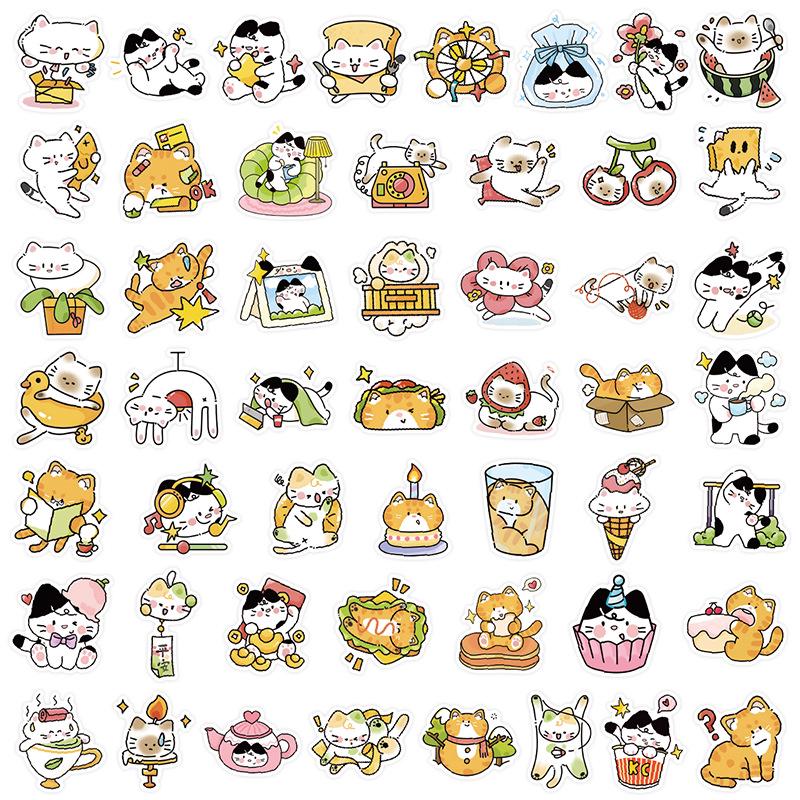 1800 Realistic Cartoon Kitten Stickers: Cute Cat Graffiti Collection for Creative Decoration