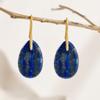 Women Natural Gem Water Drop Earrings European Popular Amethyst Lapis Lazuli Elegant Fashion Ear Accessory