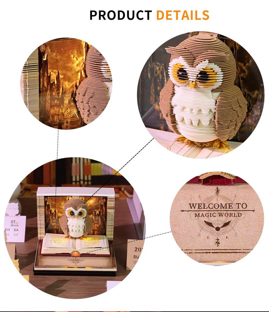 3D Pop-up 2027 Calendar Sticky Notes: Creative Business Souvenir and Paper Carving Ornament