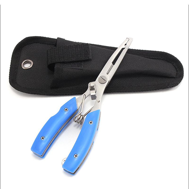 

Плоскогубцы Luia из нержавеющей стали со складным ножом-разъединителем, плоскогубцы для рыбьего рта, рыболовные ножницы, плоскогубцы с открытым кольцом, гребная веревка, инструмент для рыбалки на каяке, кемпинга 1pcs with cover синий