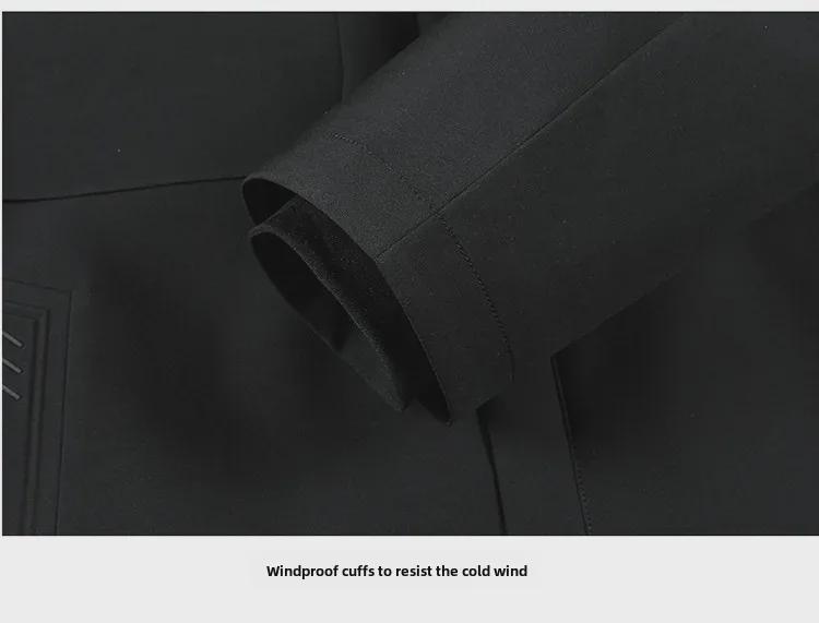 Herren-Winterjacke mit Gänsedaunen und Kapuze: Warmes, verdicktes, herausnehmbares Futter, ideal für Menschen mittleren Alters und ältere Menschen, 3-in-1-Kleidung.