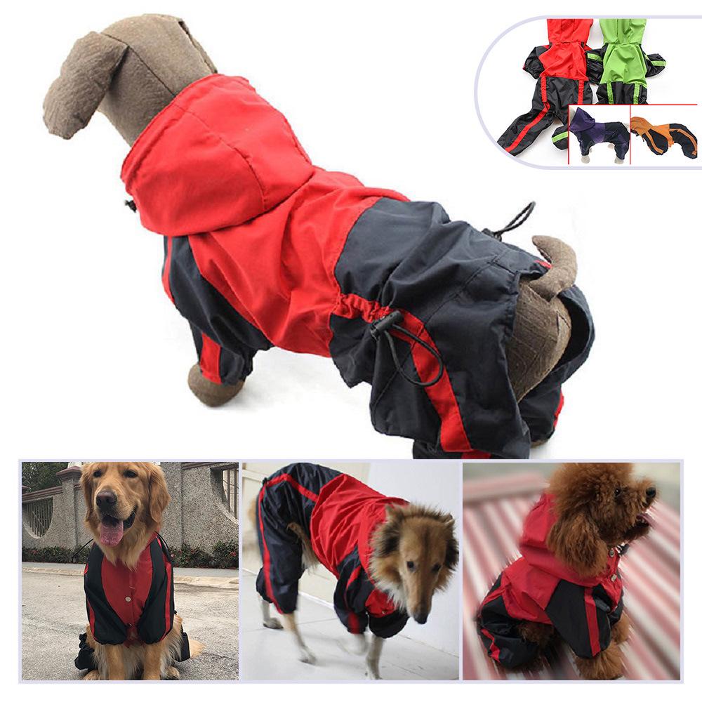 

Pet Hooded Raincoat for Dogs - Four-Legged Style in Small and Large Sizes XS красный