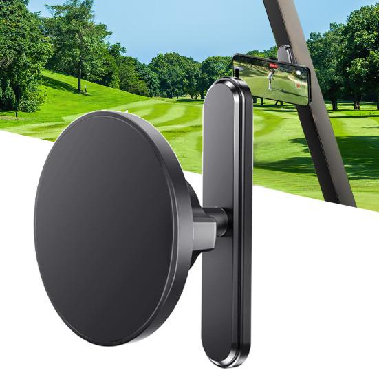 Golf Cart Phone Holder Alloy Magnetic Phone Mount for Gym Treadmill & Golf Cart Use One-Hand Operation Phone Stand for MagSafe