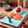Japanese Style Sushi Serving Plate Independent Sauce Area Dumpling Plate Shark Ceramic Plate  Meal